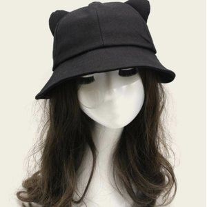 Black Cat Ear & Tail Bucket Hat